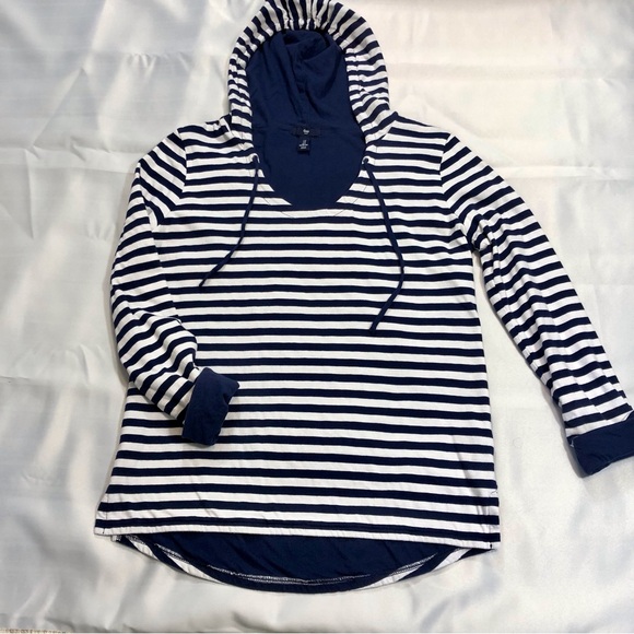 Gap Blue White Stripe Hoodie - Picture 8 of 16